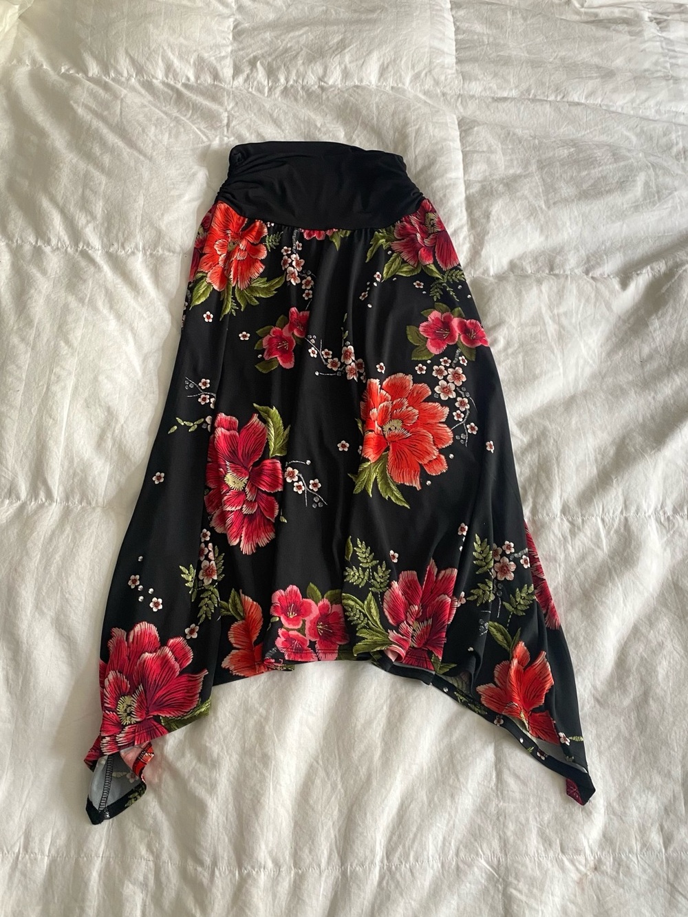 Apt. 9 Y2K Pink & Red Floral Handkerchief Skirt